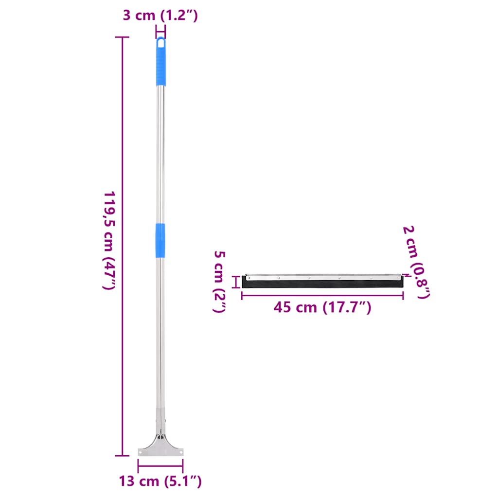 Vloerwisser 45x122,5 cm staal en rubber is nu te koop bij PeponiXL, paradijselijk wonen!