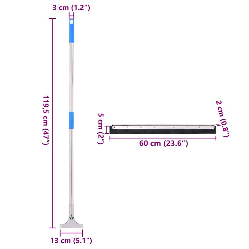 Vloerwisser 60x122,5 cm staal en rubber is nu te koop bij PeponiXL, paradijselijk wonen!