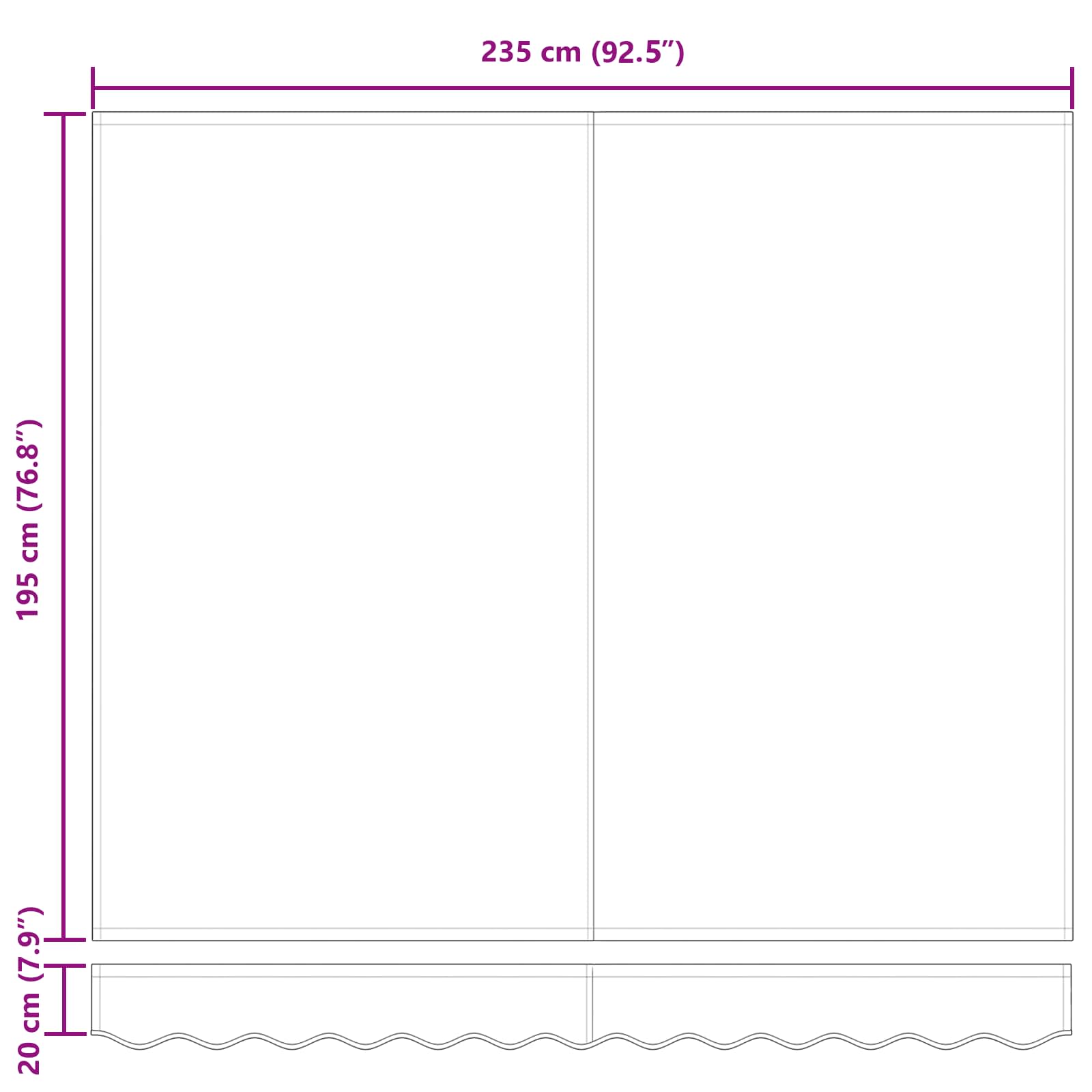 Vervangingsdoek voor zonnescherm Antraciet en Wit 2,5 x 2 m is nu te koop bij PeponiXL, paradijselijk wonen!