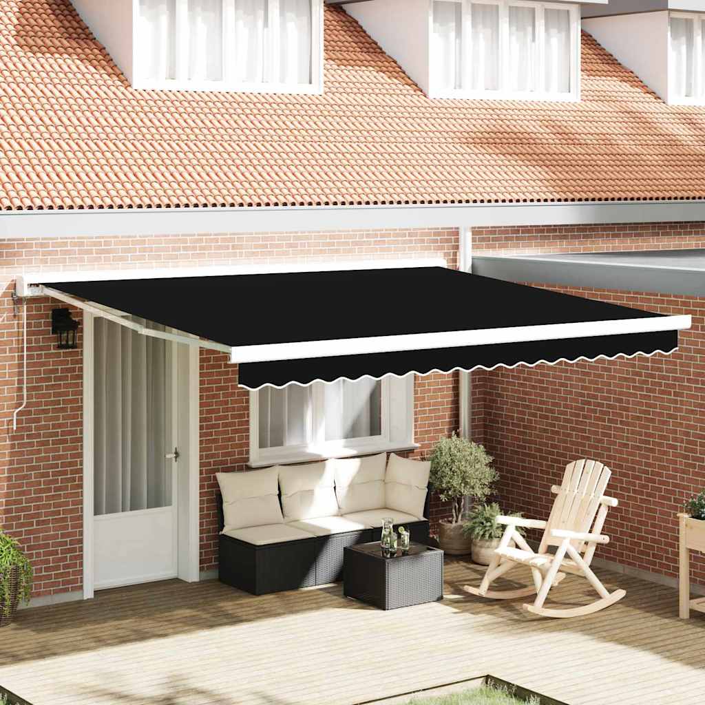 Vervangingsdoek voor zonnescherm Zwart 380 x 345 cm Polyester