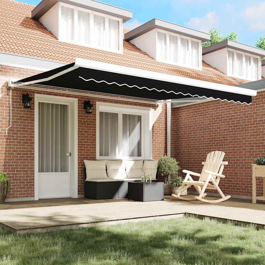 Vervangingsdoek voor zonnescherm Zwart 380 x 345 cm Polyester