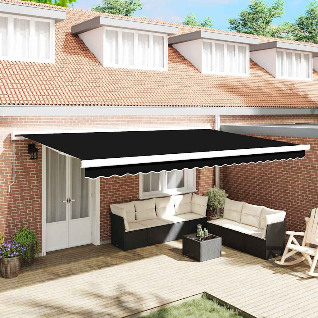Vervangingsdoek voor zonnescherm Zwart 480 x 295 cm Polyester