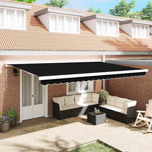 Vervangingsdoek voor zonnescherm Zwart 480 x 295 cm Polyester is nu te koop bij PeponiXL, paradijselijk wonen!