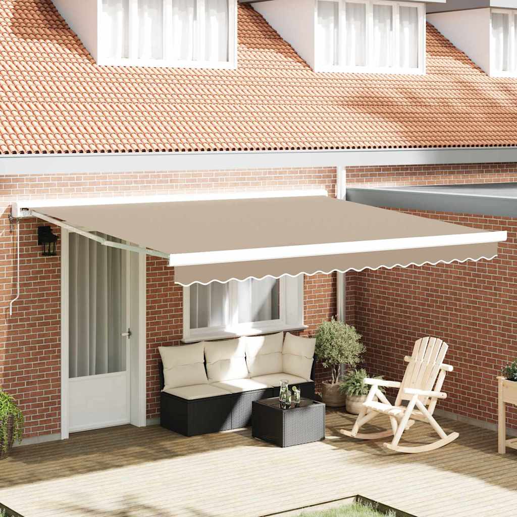 Vervangingsdoek voor zonnescherm Beige 4 × 3 m Polyester is nu te koop bij PeponiXL, paradijselijk wonen!