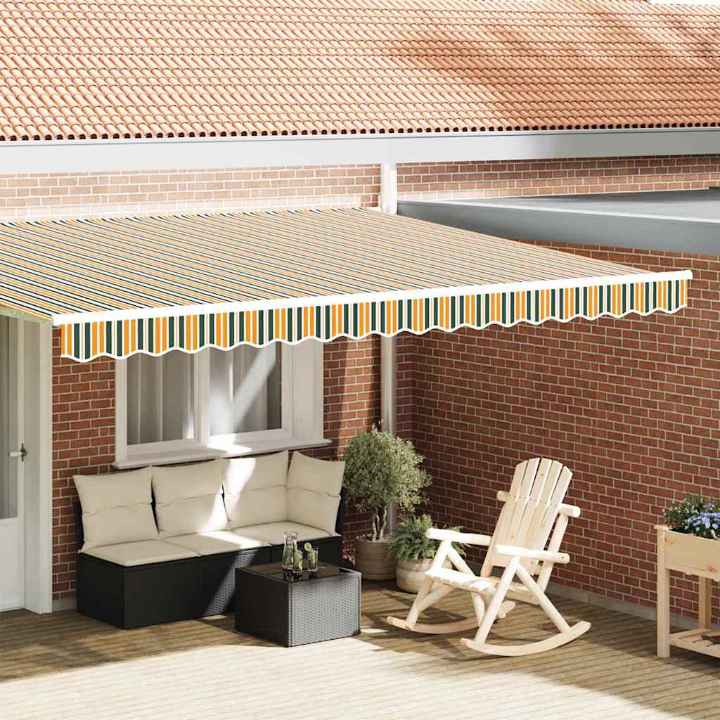 Vervangende markies volant Groen en geel 4,5 m Polyester is nu te koop bij PeponiXL, paradijselijk wonen!