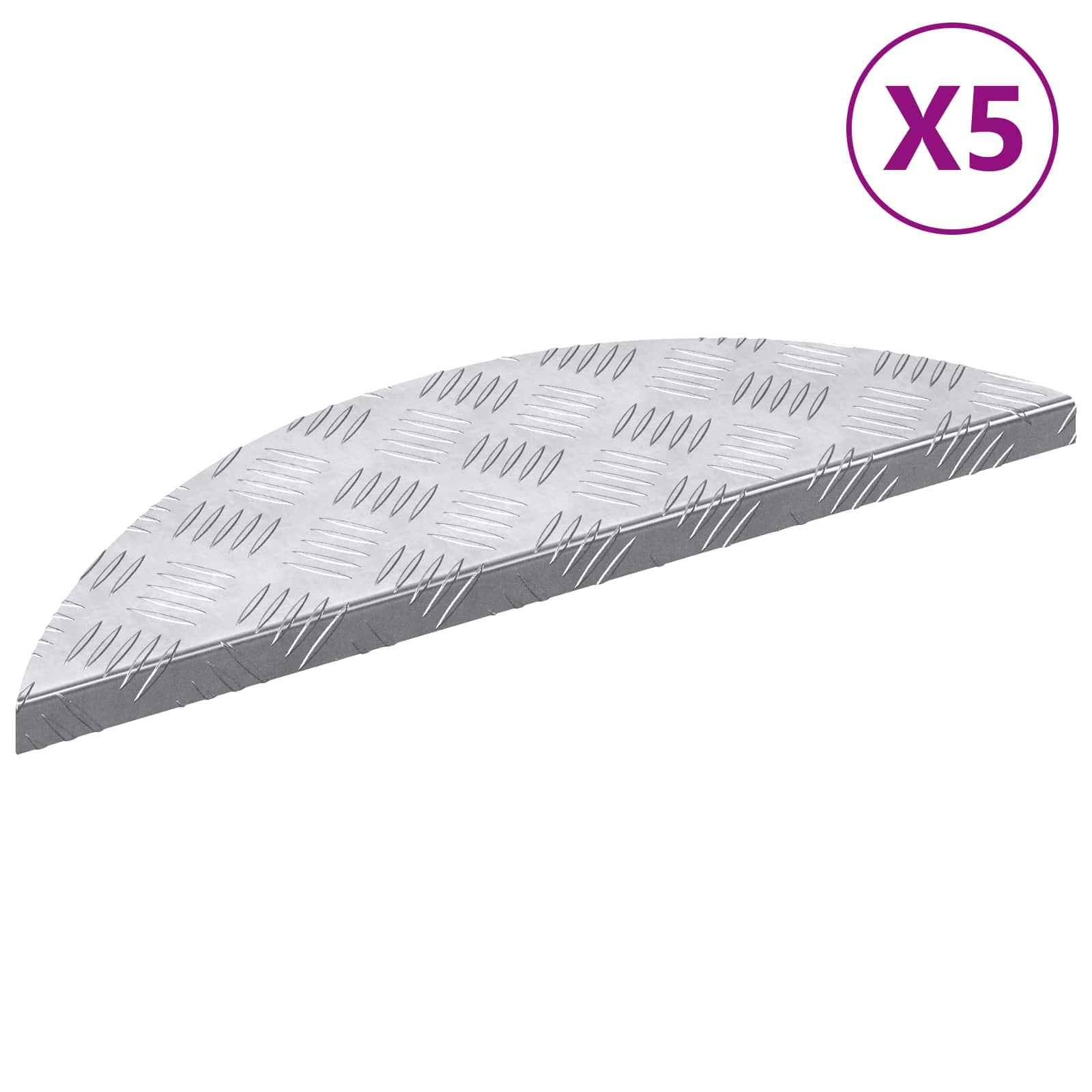 Trap Tread 5 pcs Zilver 60 x 18 x 2,5 cm Aluminium is nu te koop bij PeponiXL, paradijselijk wonen!