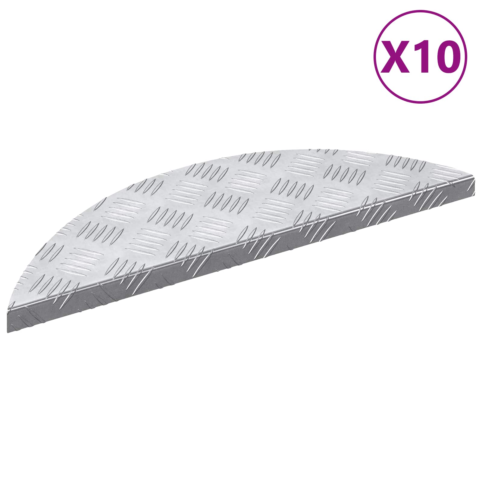 Trap Tread 10 pcs Zilver 60 x 18 x 2,5 cm Aluminium is nu te koop bij PeponiXL, paradijselijk wonen!