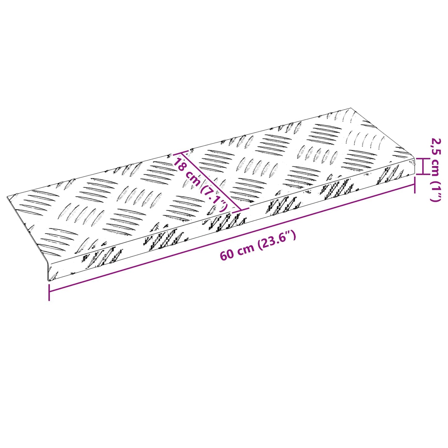 Trap Tread Rechthoekig 5 pcs Zilver 60 x 18 x 2,5 cm Aluminium is nu te koop bij PeponiXL, paradijselijk wonen!