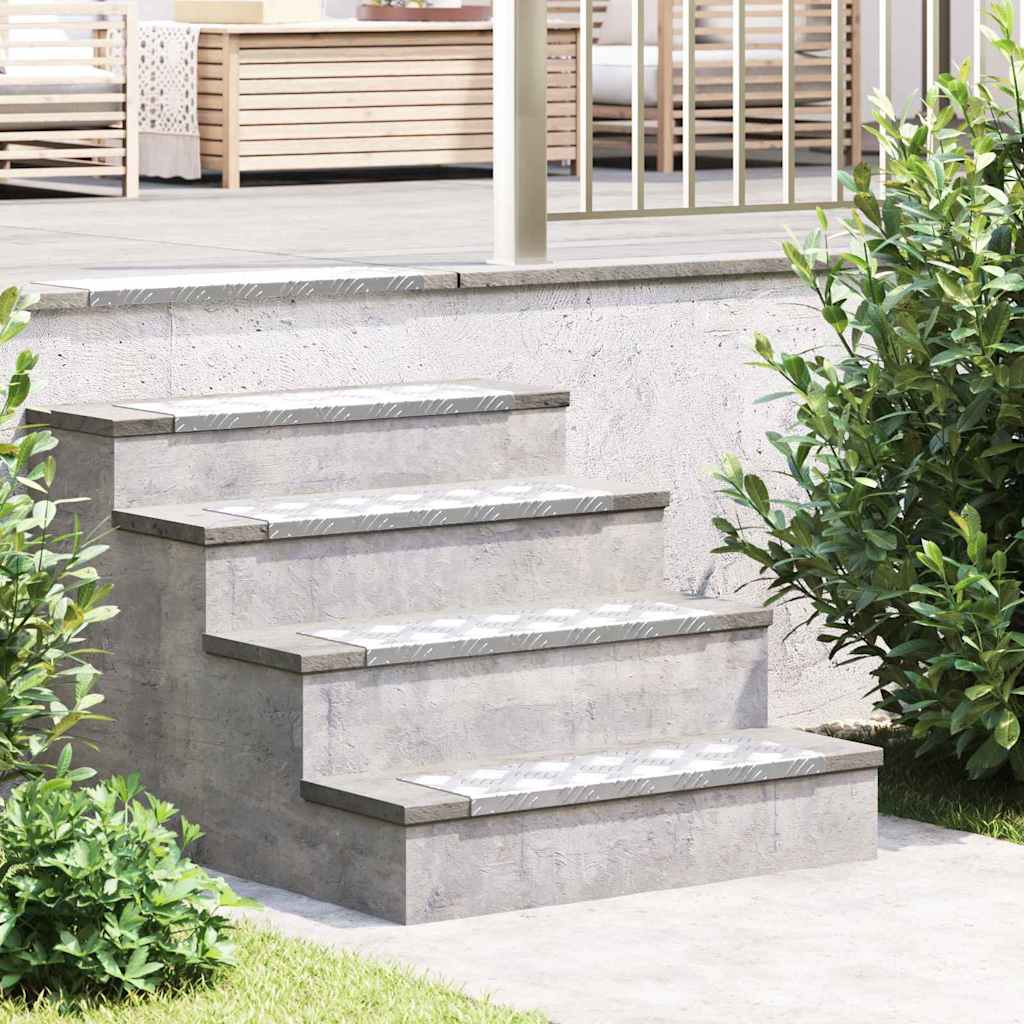 Trap Tread Rechthoekig 10 pcs Zilver 60 x 18 x 2,5 cm Aluminium is nu te koop bij PeponiXL, paradijselijk wonen!
