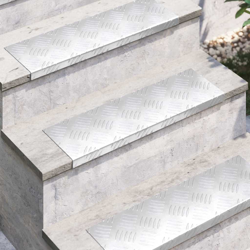 Trap Tread Rechthoekig 10 pcs Zilver 60 x 18 x 2,5 cm Aluminium is nu te koop bij PeponiXL, paradijselijk wonen!