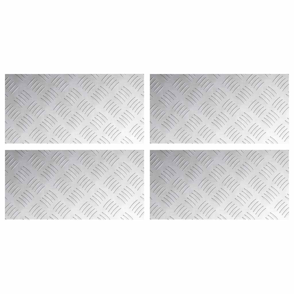 Trap Tread Rechthoekig 4 pcs Zilver 40 x 20 cm Aluminium is nu te koop bij PeponiXL, paradijselijk wonen!
