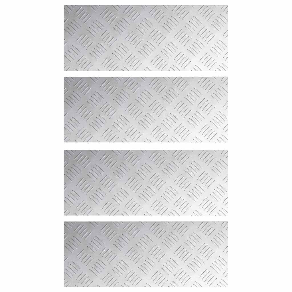 Trap Tread Rechthoekig 4 pcs Zilver 50 x 20 cm Aluminium is nu te koop bij PeponiXL, paradijselijk wonen!