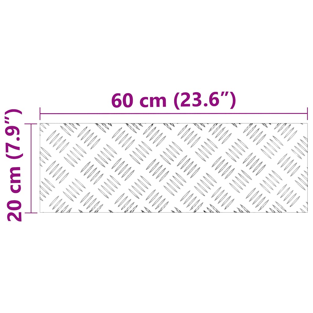 Trap Tread Rechthoekig 2 pcs Zilver 60 x 20 cm Aluminium is nu te koop bij PeponiXL, paradijselijk wonen!
