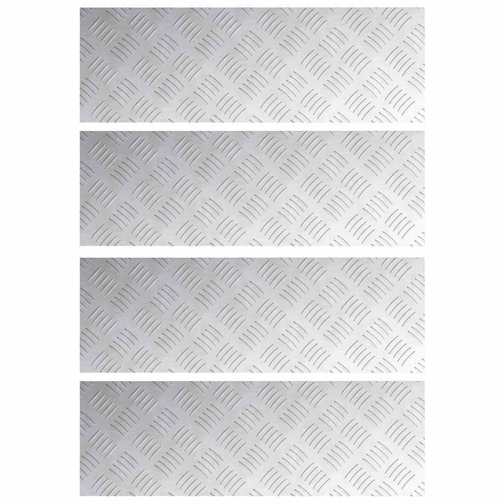 Trap Tread Rechthoekig 4 pcs Zilver 60 x 20 cm Aluminium is nu te koop bij PeponiXL, paradijselijk wonen!