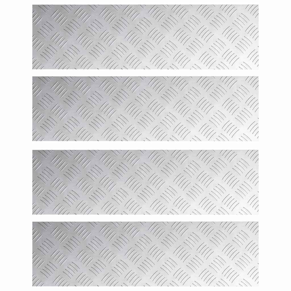Trap Tread Rechthoekig 4 pcs Zilver 70 x 20 cm Aluminium is nu te koop bij PeponiXL, paradijselijk wonen!