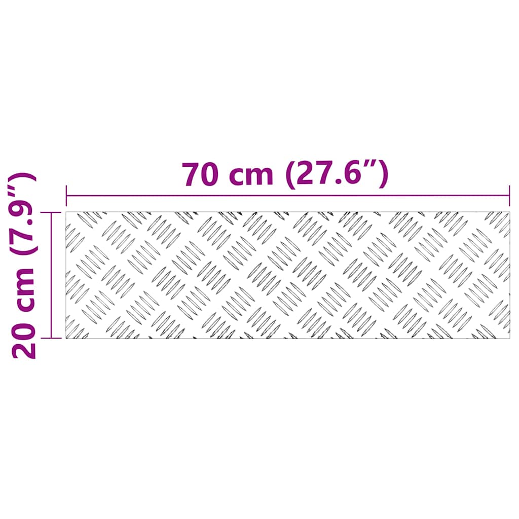 Trap Tread Rechthoekig 2 pcs Zilver 70 x 20 cm Aluminium is nu te koop bij PeponiXL, paradijselijk wonen!