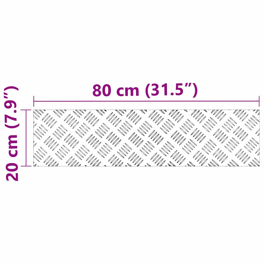 Trap Tread Rechthoekig 4 pcs Zilver 80 x 20 cm Aluminium is nu te koop bij PeponiXL, paradijselijk wonen!