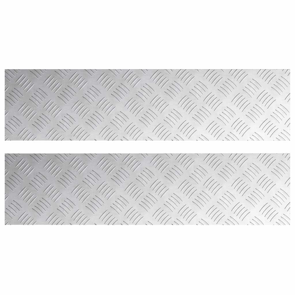 Trap Tread Rechthoekig 2 pcs Zilver 80 x 20 cm Aluminium is nu te koop bij PeponiXL, paradijselijk wonen!