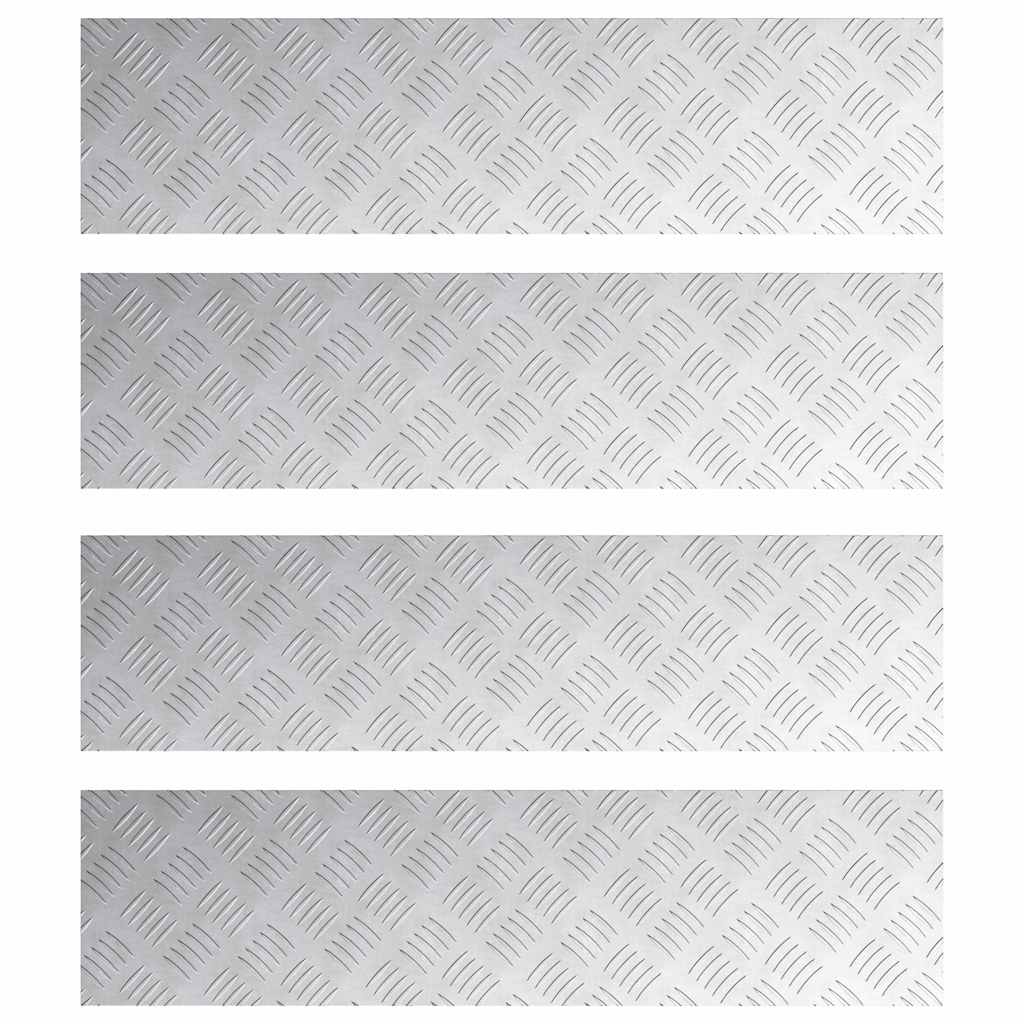 Trap Tread Rechthoekig 4 pcs Zilver 80 x 20 cm Aluminium is nu te koop bij PeponiXL, paradijselijk wonen!