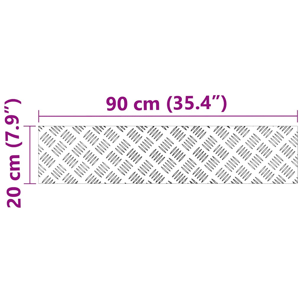 Trap Tread Rechthoekig 2 pcs Zilver 90 x 20 cm Aluminium is nu te koop bij PeponiXL, paradijselijk wonen!