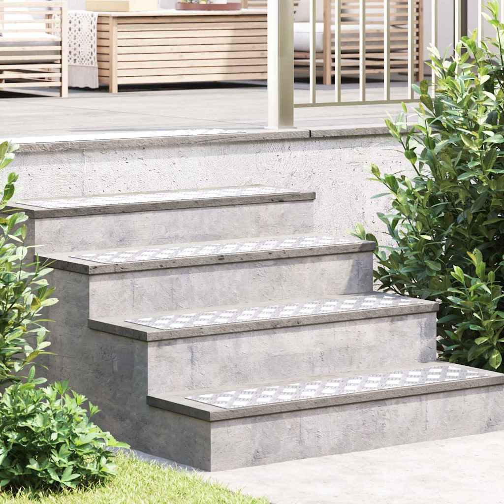 Trap Tread Rechthoekig 4 pcs Zilver 90 x 20 cm Aluminium is nu te koop bij PeponiXL, paradijselijk wonen!