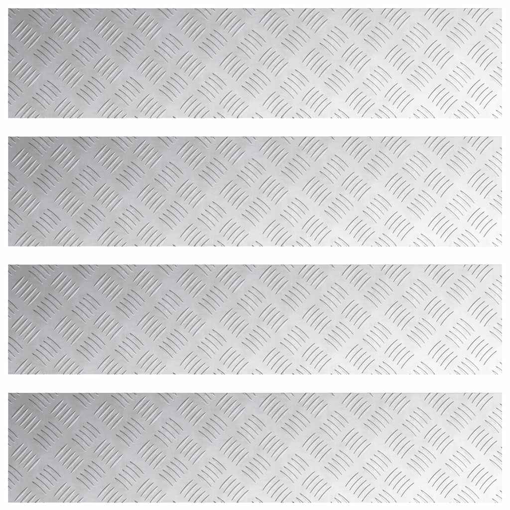Trap Tread Rechthoekig 4 pcs Zilver 90 x 20 cm Aluminium is nu te koop bij PeponiXL, paradijselijk wonen!