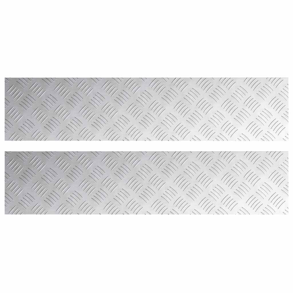 Trap Tread Rechthoekig 2 pcs Zilver 90 x 20 cm Aluminium is nu te koop bij PeponiXL, paradijselijk wonen!