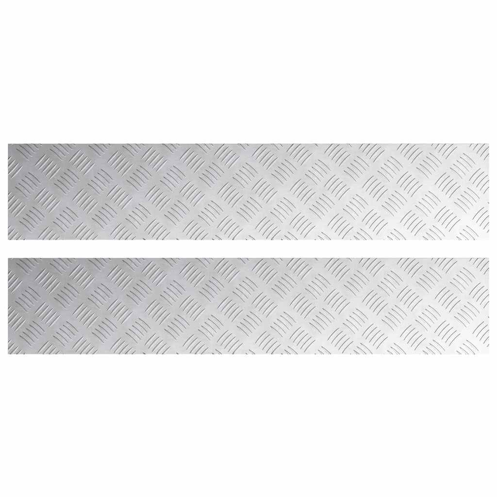 Trap Tread Rechthoekig 2 pcs Zilver 100 x 20 cm Aluminium is nu te koop bij PeponiXL, paradijselijk wonen!