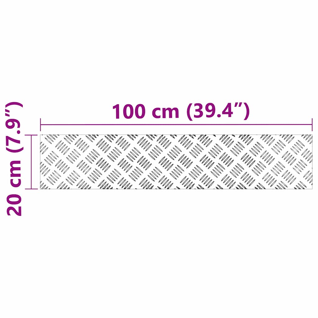 Trap Tread Rechthoekig 2 pcs Zilver 100 x 20 cm Aluminium is nu te koop bij PeponiXL, paradijselijk wonen!