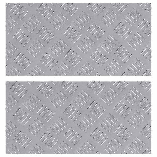 Trap Tread Rechthoekig 2 pcs Zilver 50 x 25 cm Aluminium is nu te koop bij PeponiXL, paradijselijk wonen!