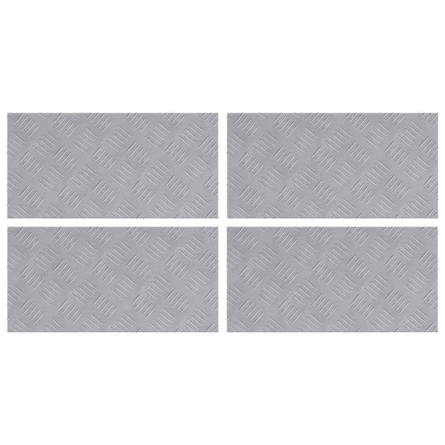 Trap Tread Rechthoekig 4 pcs Zilver 50 x 25 cm Aluminium is nu te koop bij PeponiXL, paradijselijk wonen!