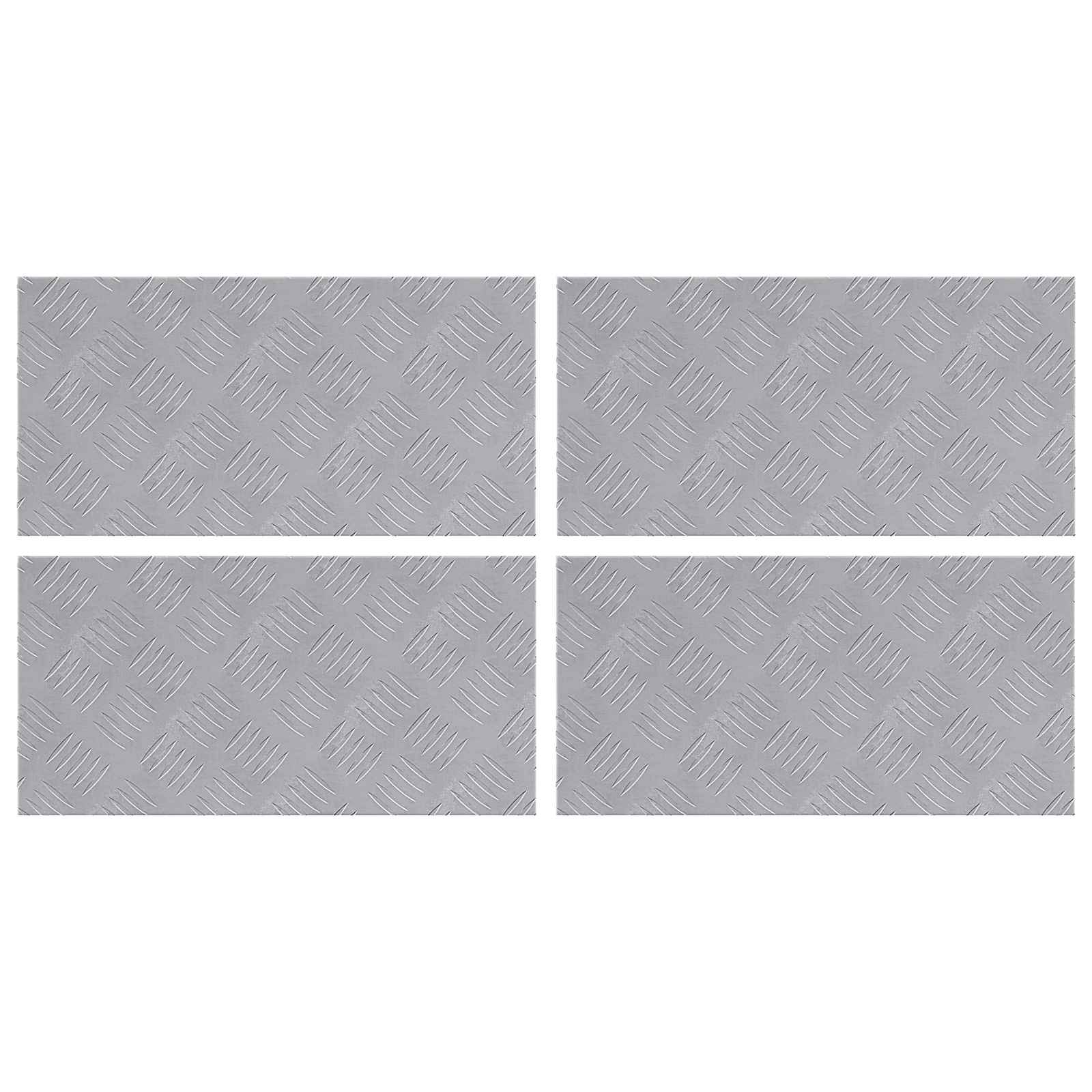 Trap Tread Rechthoekig 4 pcs Zilver 50 x 25 cm Aluminium is nu te koop bij PeponiXL, paradijselijk wonen!