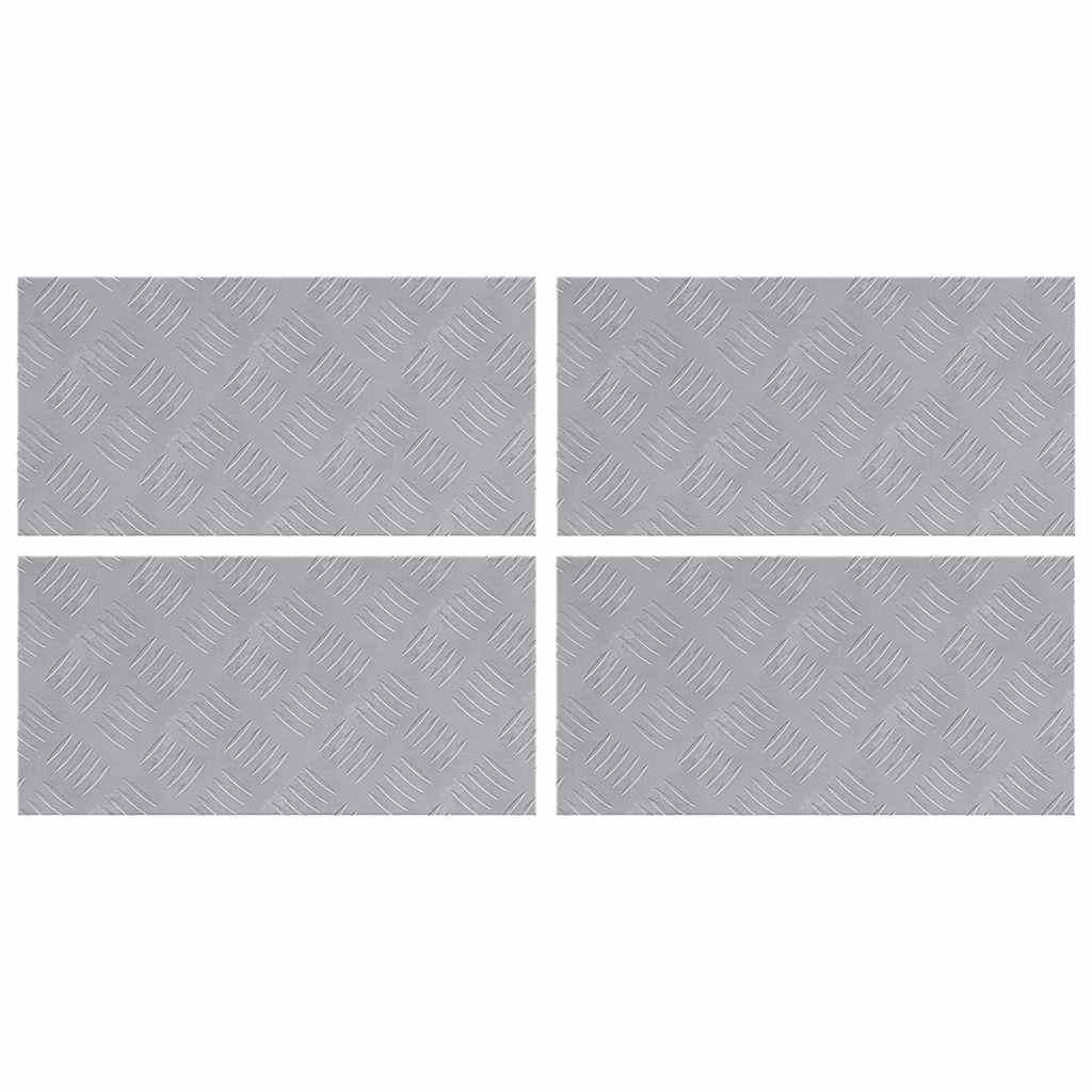Trap Tread Rechthoekig 4 pcs Zilver 50 x 25 cm Aluminium is nu te koop bij PeponiXL, paradijselijk wonen!