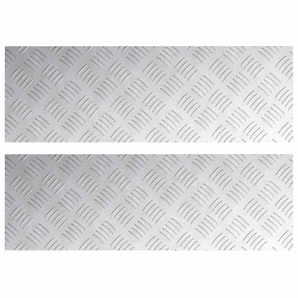 Trap Tread Rechthoekig 2 pcs Zilver 75 x 25 cm Aluminium is nu te koop bij PeponiXL, paradijselijk wonen!