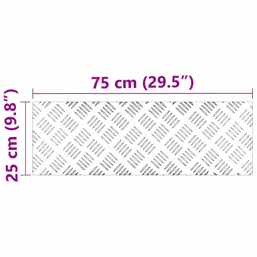 Trap Tread Rechthoekig 2 pcs Zilver 75 x 25 cm Aluminium is nu te koop bij PeponiXL, paradijselijk wonen!
