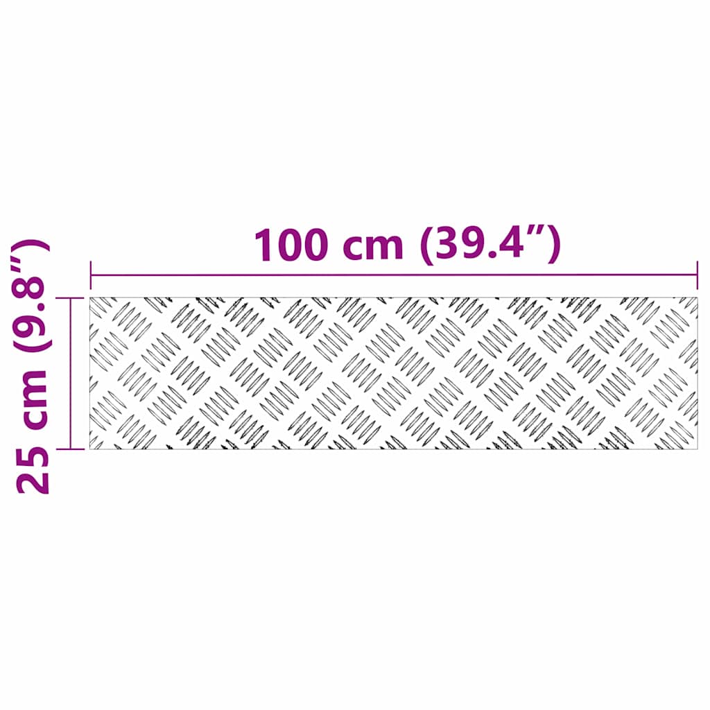 Trap Tread Rechthoekig 4 pcs Zilver 100 x 25 cm Aluminium is nu te koop bij PeponiXL, paradijselijk wonen!