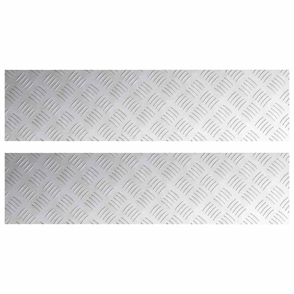 Trap Tread Rechthoekig 2 pcs Zilver 100 x 25 cm Aluminium is nu te koop bij PeponiXL, paradijselijk wonen!