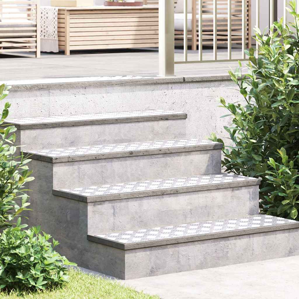 Trap Tread Rechthoekig 4 pcs Zilver 100 x 25 cm Aluminium is nu te koop bij PeponiXL, paradijselijk wonen!