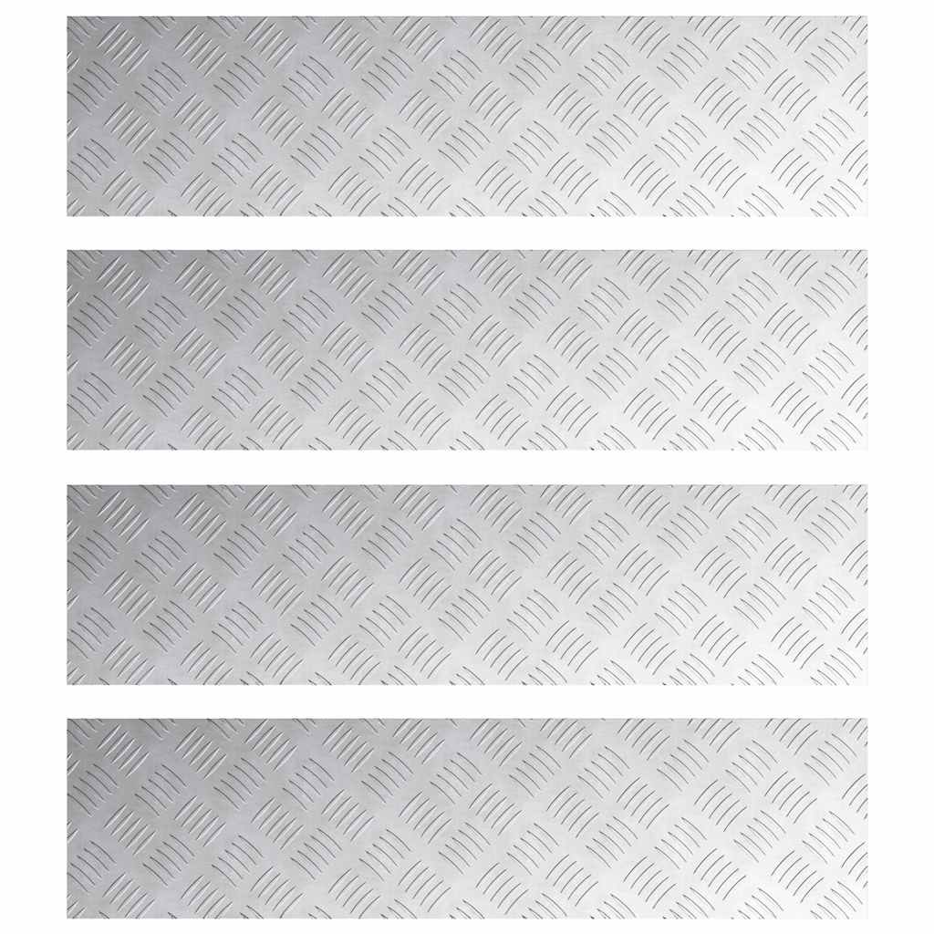 Trap Tread Rechthoekig 4 pcs Zilver 100 x 25 cm Aluminium is nu te koop bij PeponiXL, paradijselijk wonen!