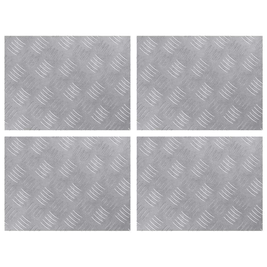 Trap Tread Rechthoekig 4 pcs Zilver 40 x 30 cm Aluminium is nu te koop bij PeponiXL, paradijselijk wonen!