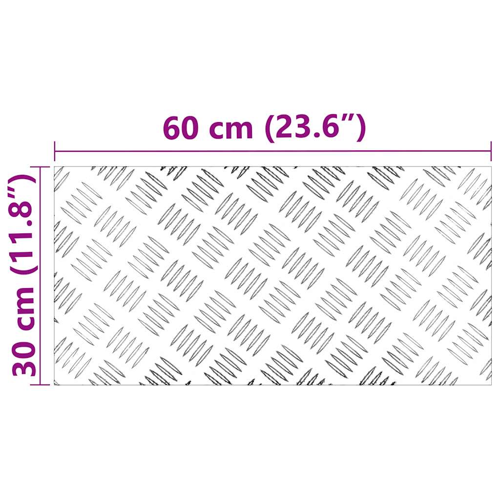 Trap Tread Rechthoekig 4 pcs Zilver 60 x 30 cm Aluminium is nu te koop bij PeponiXL, paradijselijk wonen!