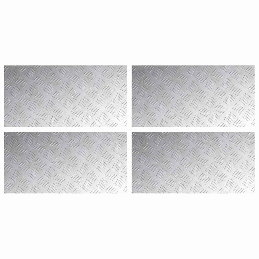 Trap Tread Rechthoekig 4 pcs Zilver 60 x 30 cm Aluminium is nu te koop bij PeponiXL, paradijselijk wonen!