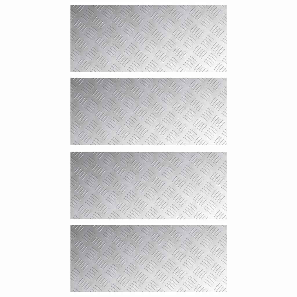Trap Tread Rechthoekig 4 pcs Zilver 70 x 30 cm Aluminium is nu te koop bij PeponiXL, paradijselijk wonen!