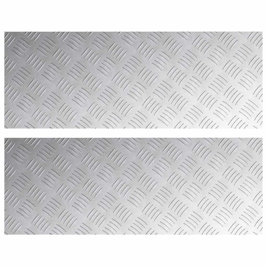 Trap Tread Rechthoekig 2 pcs Zilver 80 x 30 cm Aluminium is nu te koop bij PeponiXL, paradijselijk wonen!