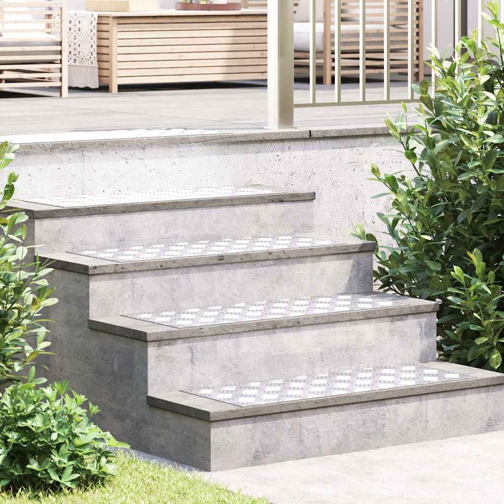 Trap Tread Rechthoekig 4 pcs Zilver 80 x 30 cm Aluminium is nu te koop bij PeponiXL, paradijselijk wonen!