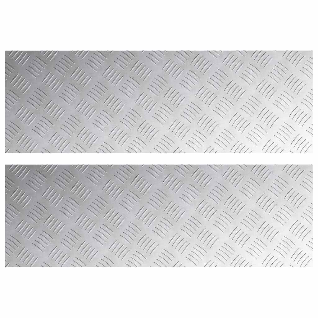 Trap Tread Rechthoekig 2 pcs Zilver 90 x 30 cm Aluminium is nu te koop bij PeponiXL, paradijselijk wonen!