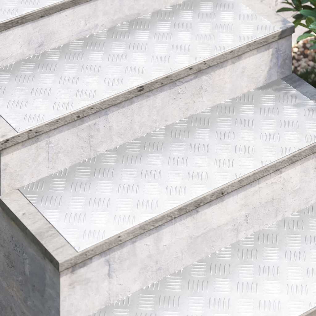 Trap Tread Rechthoekig 2 pcs Zilver 90 x 30 cm Aluminium is nu te koop bij PeponiXL, paradijselijk wonen!
