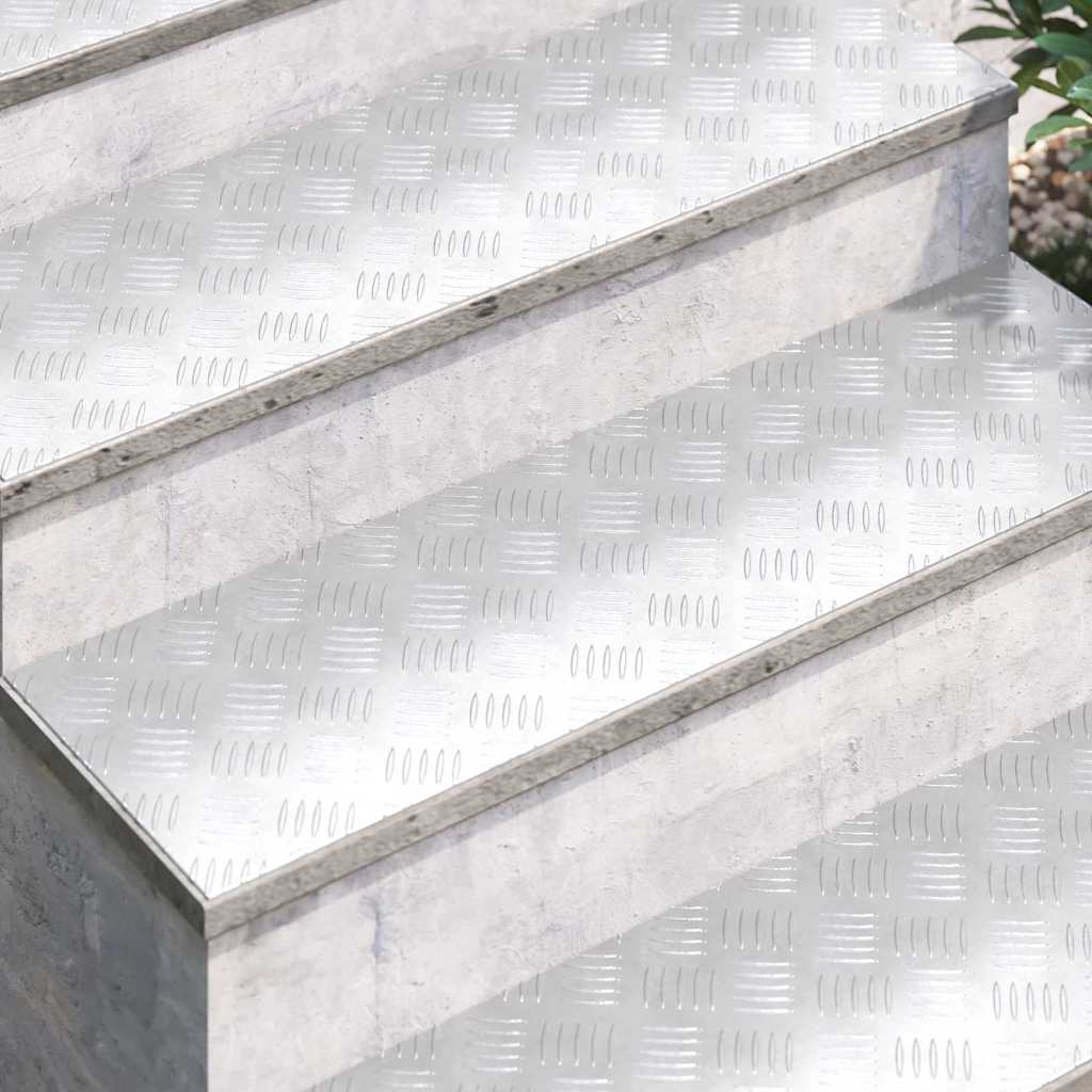 Trap Tread Rechthoekig 2 pcs Zilver 100 x 30 cm Aluminium is nu te koop bij PeponiXL, paradijselijk wonen!