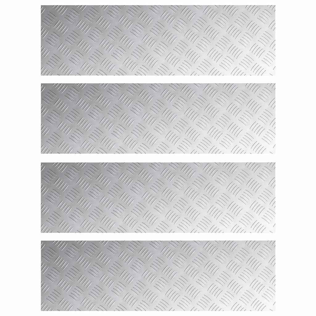 Trap Tread Rechthoekig 4 pcs Zilver 100 x 30 cm Aluminium is nu te koop bij PeponiXL, paradijselijk wonen!
