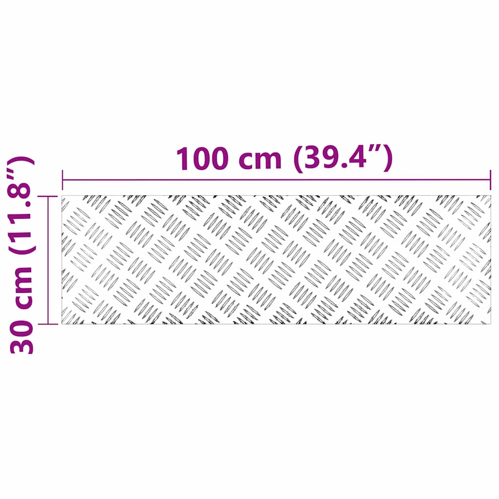 Trap Tread Rechthoekig 4 pcs Zilver 100 x 30 cm Aluminium is nu te koop bij PeponiXL, paradijselijk wonen!
